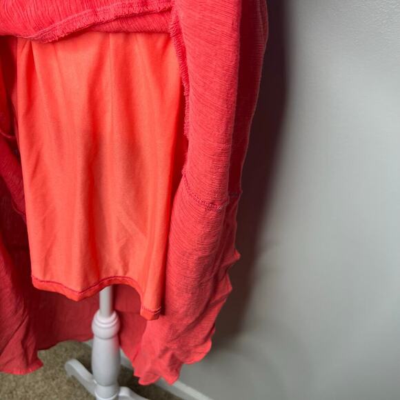 SLD Women's Coral Smocked Tiered Maxi Dress Tie Straps Size Medium Santorini - Picture 5 of 7